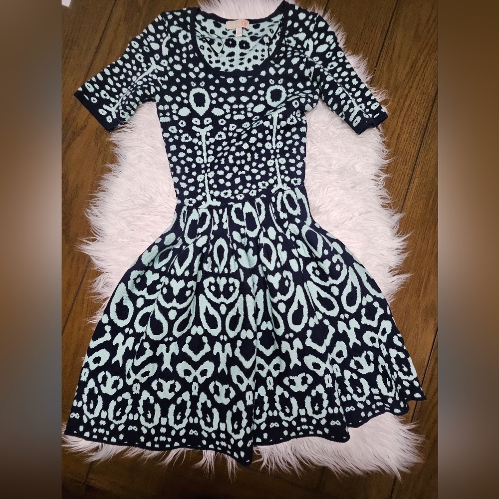 Gianni Bini Black and Mint Mini Dress